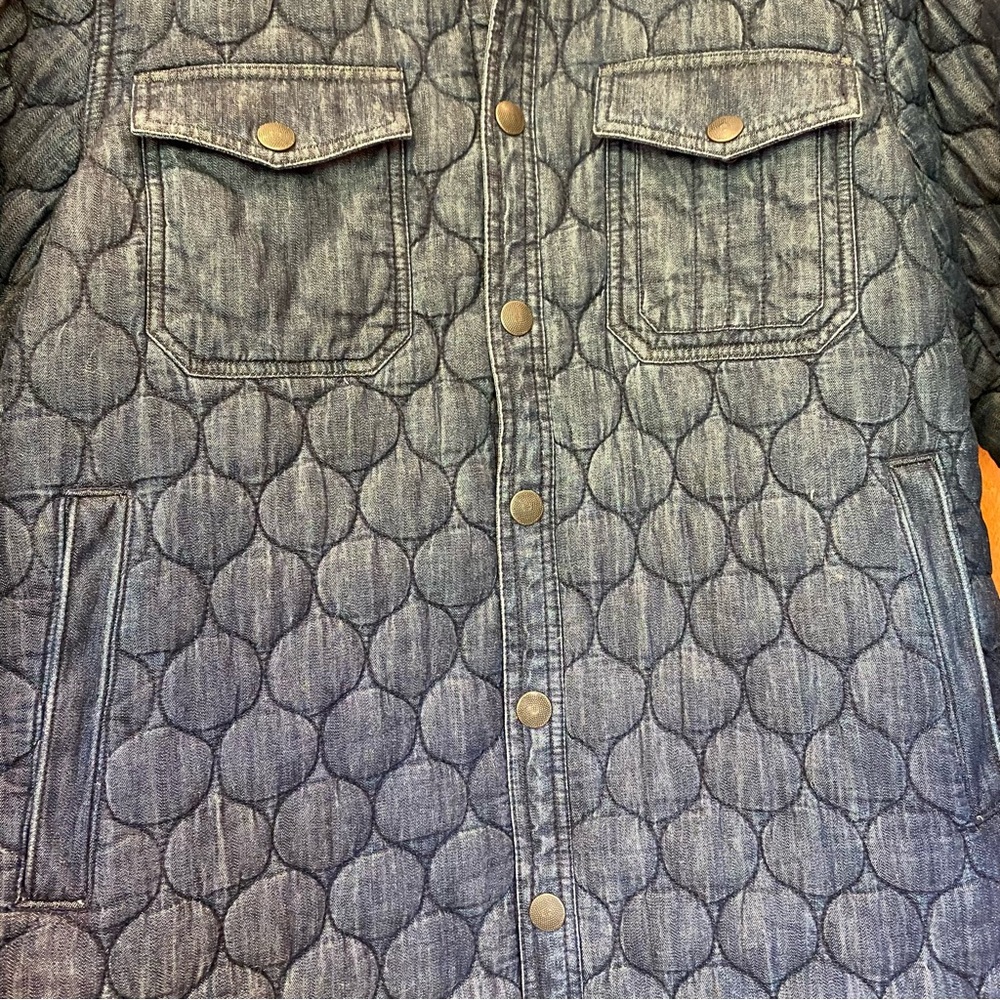 Nordstrom Mens Quilted Denim snap front Shirt Jacket - Picture 4 of 8
